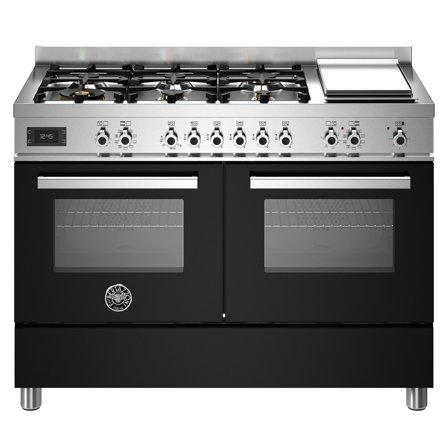 Bertazzoni PRO126G2ENET Professional Gasskomfyr 120 cm, Svart' - 'Svart, ral 9005, pantone black c, blank yta