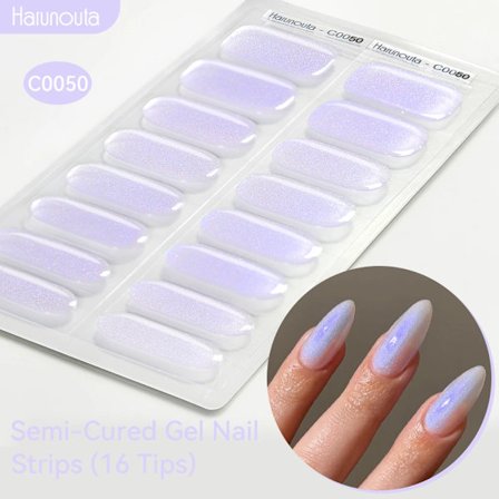 Gradient Auroras Semi-härdade Gel Nagelremsor Glittriga DIY Gel Polish Stickers för Naglar Fungerar med UV/LED Nagellampor