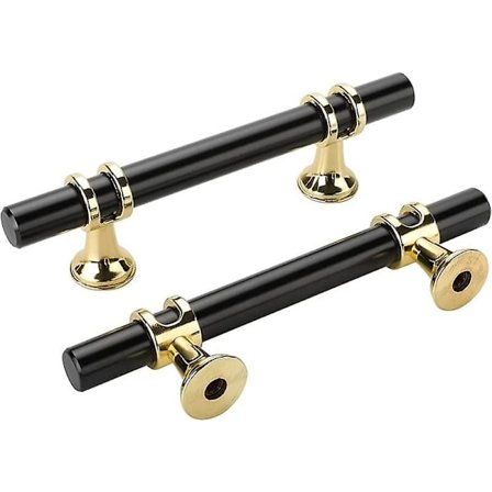 Set med 10 svarta handtag - Svarta handtag för köksmöbler - Svarta dörrhandtag - Matta svarta möbelhandtag i zinklegering - Centrumavstånd 96 mm