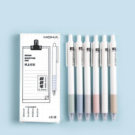 6 stk Skrivepenner Gel Penn Uttrekkbar nøytral penn