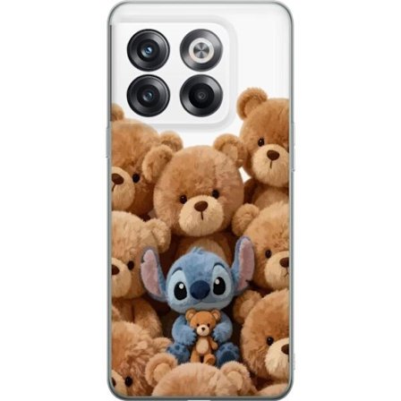 Kompatibel Mobilcover til OnePlus OnePlus 10T Sød og sikker illustration med Stitch omgivet af bamser, der skaber en varm og legende følelse for bø