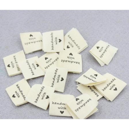 100 st läderlappar i träknappar klädetikett utsmyckning stickade DIY-tillbehör Cloth label