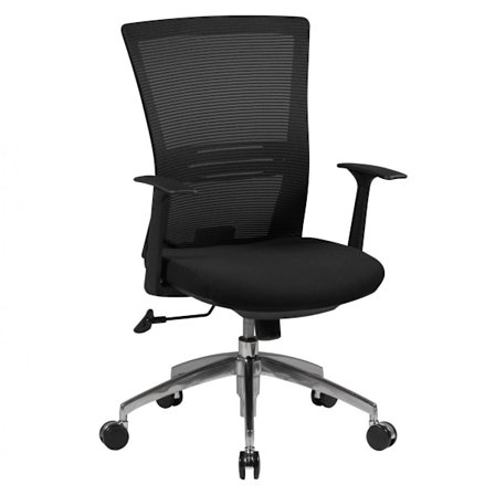 Rootz Ergonomic Office Chair - Mesh ryglæn - Justerbare armlæn - Aluminiumsbund - Sort - Synkron mekanisme - Lændestøtte - Højdejusterbar - Dobbelt be