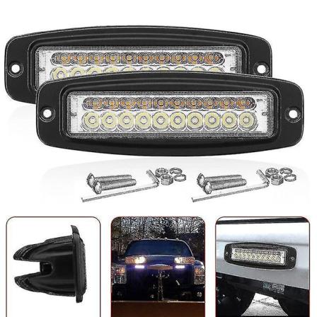 2x 7 tuuman kaksivärinen 100W LED-työvalolista upotettava tulva-ajo-sumuvalo (haoyi)-yuhao