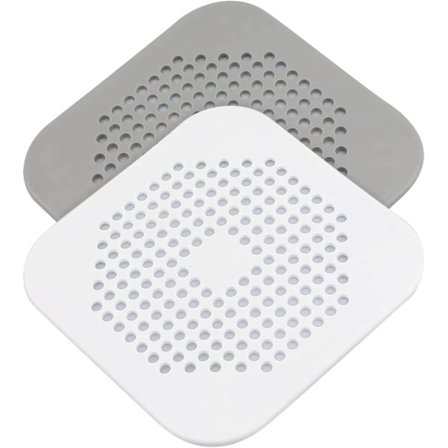 Packs Avloppshårssamlare, Dusch/Badkarsavloppsskydd, Silikonhårssamlare för Dusch, Fyrkantig Avloppsstopp för Badkar