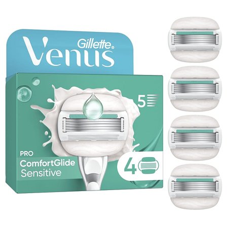 Gillette Venus Pro Comfortglide Sensitive Barberblade 4ct, Skincare, Hårfjerning, Skrabere & Blade