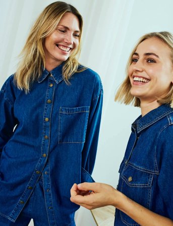 FREE/QUENT Shirt From Freequent In A Soft Denim Material. The Shirt Has A Simple Silhouette - Blue - S