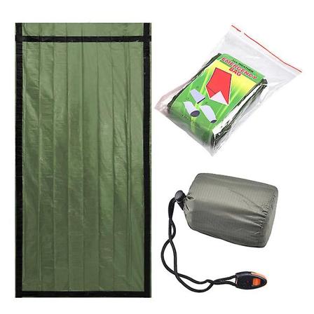 Nødsøvnpose Varmebevarende Camping Rejse Varmeblanket Grøn 200X90X1CM Green 200X90X1CM