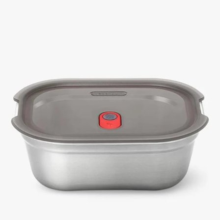 Black + Blum Steel Food Box | Grey/Red | Large
