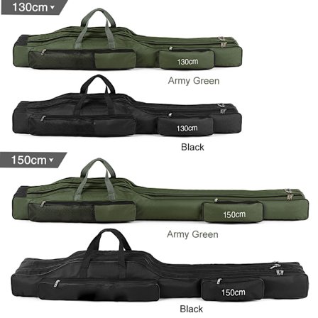 130 cm/150 cm trelags fisketaske bærbar foldbar fiskestang hjul tackle værktøj bæretaske rejsetaske