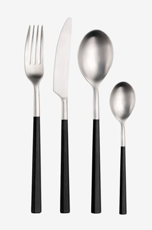 Pintinox - Ruokailuvälinesarja 24 kpl Hive - Musta - Aterimet - - Homeroom