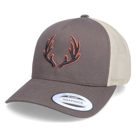 Hunter - Brown - adjustable - Cap - 3D Antlers Brown/Khaki Trucker - Hatstore