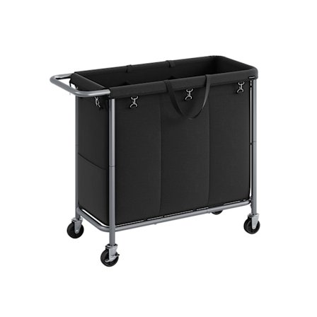 Rootz Vasketøjskurv 3 Rum 200L - Hæmmer med hjul - Organizer Bin - Oxford stof - 91cm x 39cm x 81cm
