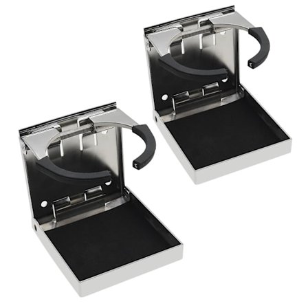 2 stk. kopholder spejlpoleret rustfrit stål justerbar foldbar kop drikkeholder bådtilbehør passer til marine lastbil autocamper| |