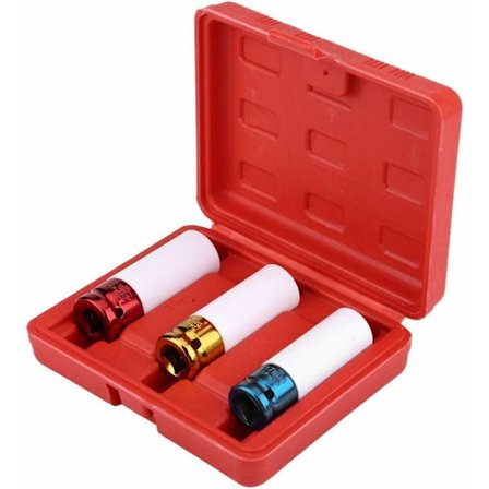 Hjulhylsa, set med 3 slagnycklar för aluminiumfälgar, 17, 19, 21 mm för garageverkstad