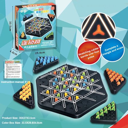 Nyt Kæde Trekant Spil Triggle Gummibånd Spil Edukativt Interaktivt Spil Kamp Sæt Til Familie Fest Gave Hot Salg (FMY)