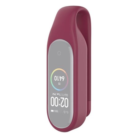 Xiaomi Mi Smart Band 6 / 5 silikonöverdrag klipp spänne - Vinröd