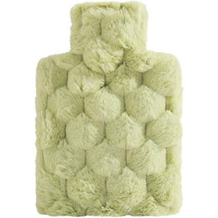 Bærbar varmeflaske/varmtvannsflaske for vinteren med mykt trekk, søvnvarmer, påfyllbar med vann Grønn 1000ML