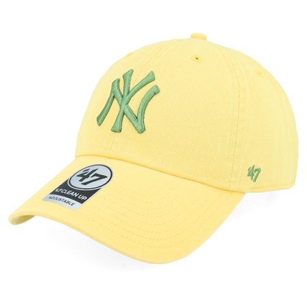 47 Brand - MLB Gelb Unconstructed Cap - New York Yankees MLB Clean Up Cap Maize Dad Cap @ Hatstore
