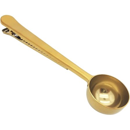 Kaffe skopa, rostfritt stål gyllene multifunktionell kaffemätsked bra mätning kaffe, teproteinpulver