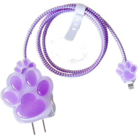 Kabelskærm til sødt iPhone-opladerbeskyttelse, 3D Kawaii dyreopladningsledningsbeskyttelse til kvinder piger, opladertilbehør