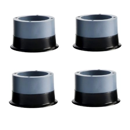 4 stk. sorte antivibrationspuder, 4 stk. vaskemaskine basefodpuder, skridsikker forhøjelse stød- og støjreducerende måtte til vaske- og tørremaskine 