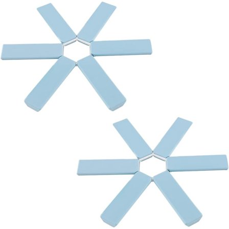 (Blå) 2 Pakker Varmebestandige Brettbare Sklisikre Trivetter for H,ZQKLA