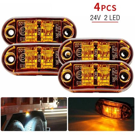 12V/24V oransje side front bakre markeringslys, universelle LED-skjermer