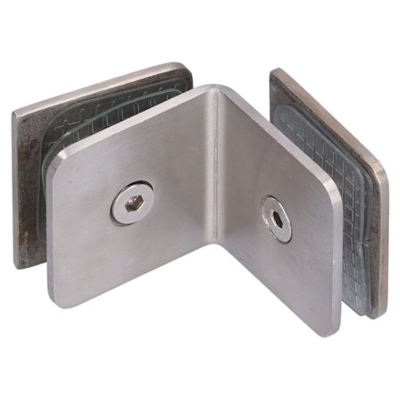 90 Graders Glassklemme 304 Rustfritt Stål Rettvinklet Dusjdørtilbehør