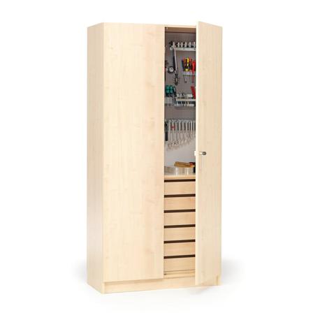 Werkzeugschrank aus Holz THEO, 1000x470x2100 mm, Birke