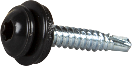 ESSVE 63350 Montageskruv 4,2 x 25 mm, TX20, med bricka svart (RAL9011), 100-pack, Infästning