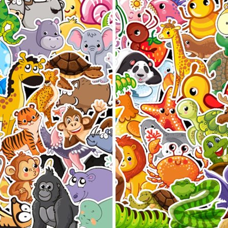 80 ark Wild Animal Stickers til børn Vandtæt vinyl Søde dyreklistermærker til vandflasker Scrapbooking Bærbare computere Skateboards