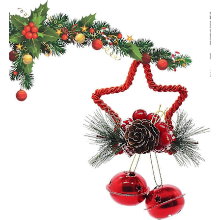 WJTG Joulukello, riippuva joulukello, riipus joulukellot orjanlaakerimarjoilla joulukuusen koristekello joulukuuseen ja oveen Ch