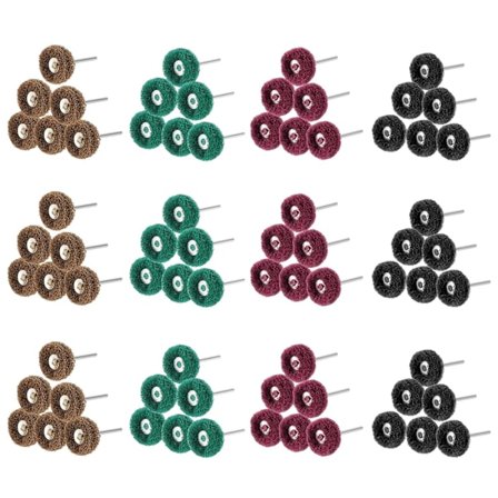 Pakke med 80 stk. 25mm slibende polerskiver, poleringstilbehør til Dremel roterende værktøjer, skuresvamp og metalskaft