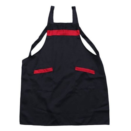 Polyester Bomuld H-Formet Forklæde, Slidstærkt, Åndbart, Hurtigtørrende, til Køkken (Sort)