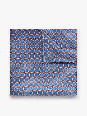 John Henric Men's Blue Pocket Square Geometric Size Onesize