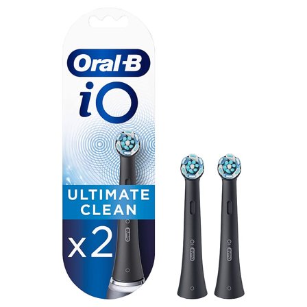 Oral-B iO Ultimate Clean Børstehoveder 2 stk Sort, Medicin & Pleje, Tandbørster, Børstehoveder
