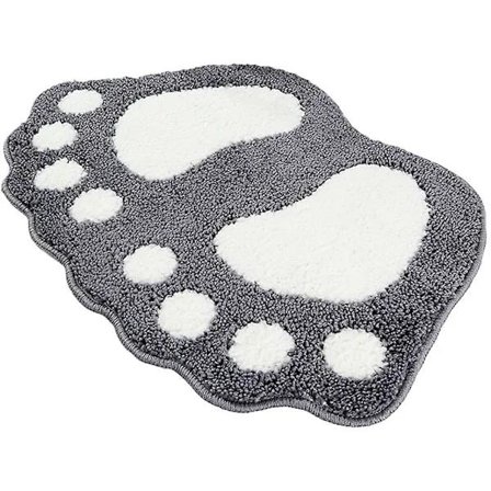 Badeværelsesmåtte Dørmåtte Bademåtte - Sød Pote Fødder Toiletbad Brusebad Skridsikker Måtte Vandabsorberende Hurtigtørrende Vaskbar Slidstærk Måtte - 