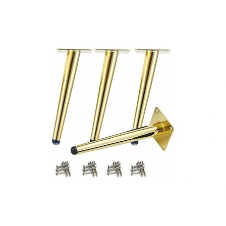 /EA/ Koniske bordben i rustfrit stål, 30 cm højde, guld, skridsikker base - Kompatible med sofaer og borde