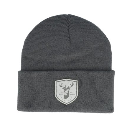 Wild Spirit - Grey - cuff - Beanie - Deer Shield Patch Grey/Graphite Beanie - Hatstore