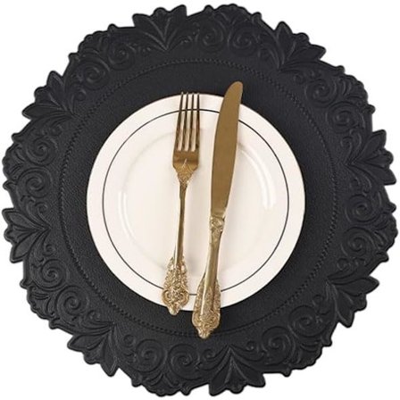 Runda Bordsunderlägg i Konstläder 15 Tum Set om 6 Vattentäta Torkbara Värmebeständiga Bordstabletter för Matbord Kök Halkfria Tvättbara Oljetäta 