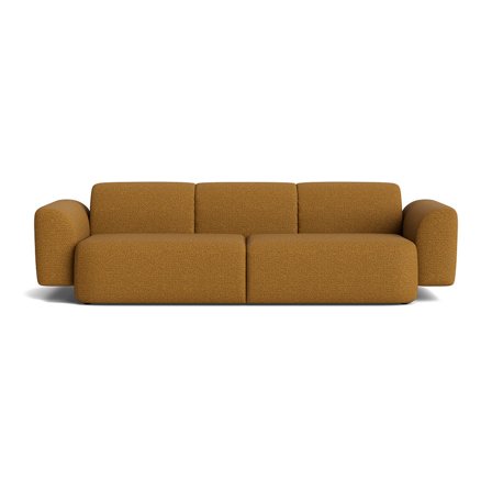 Sunday 3-Sitzer-Sofa in Raisa Gelb, modernes Design, unifarben mit strukturierter Oberfläche, komfortable Polsterung, Höhe 76cm, zeitlos.