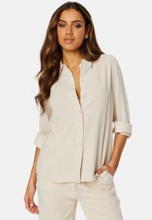 SELECTED FEMME Slfviva LS Shirt Beige 42 Beige Skjorter Dam