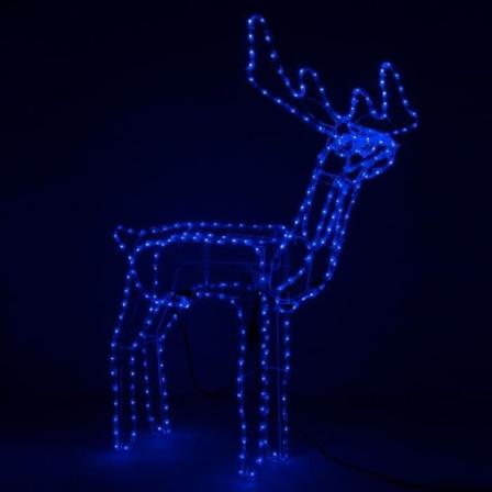SPRINGOS Poron joulukoristeet, Animoitu poronpää 288 LED 115 cm - sininen Blå
