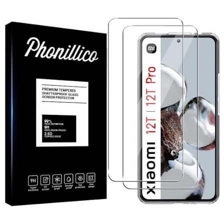 Skærmbeskyttelsesfilm - Phonillico - Xiaomi 12T/12T Pro - Pack med 2 - Hærdet Glas - Ridsefast