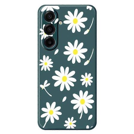 Kompatibelt skal för Samsung Galaxy A17 5G, vit prästkrage, tryck, rak kant, TPU-skal (Grön)