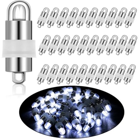 30 kpl LED-ilmapallovalot Mini pahvilamput Paristokäyttöinen vedenpitävä Halloween-juhliin DIY-koristeluun (kylmä valo)