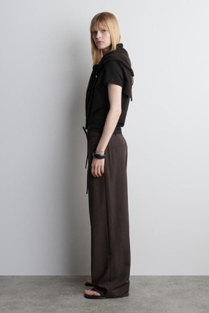 COS Women's Fluid Drawstring Trousers in Brown