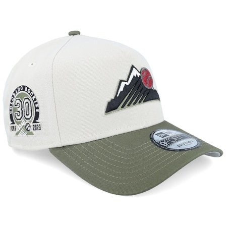 New Era - MLB Svart adjustable Keps - Hatstore Exclusive x Colorado Rockies 30 9FORTY Stone/Olive A-Frame Adjustable @ Hatstore