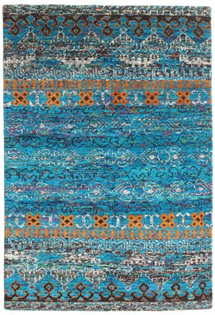 Tapis En Soie Triangle Quito Turquoise